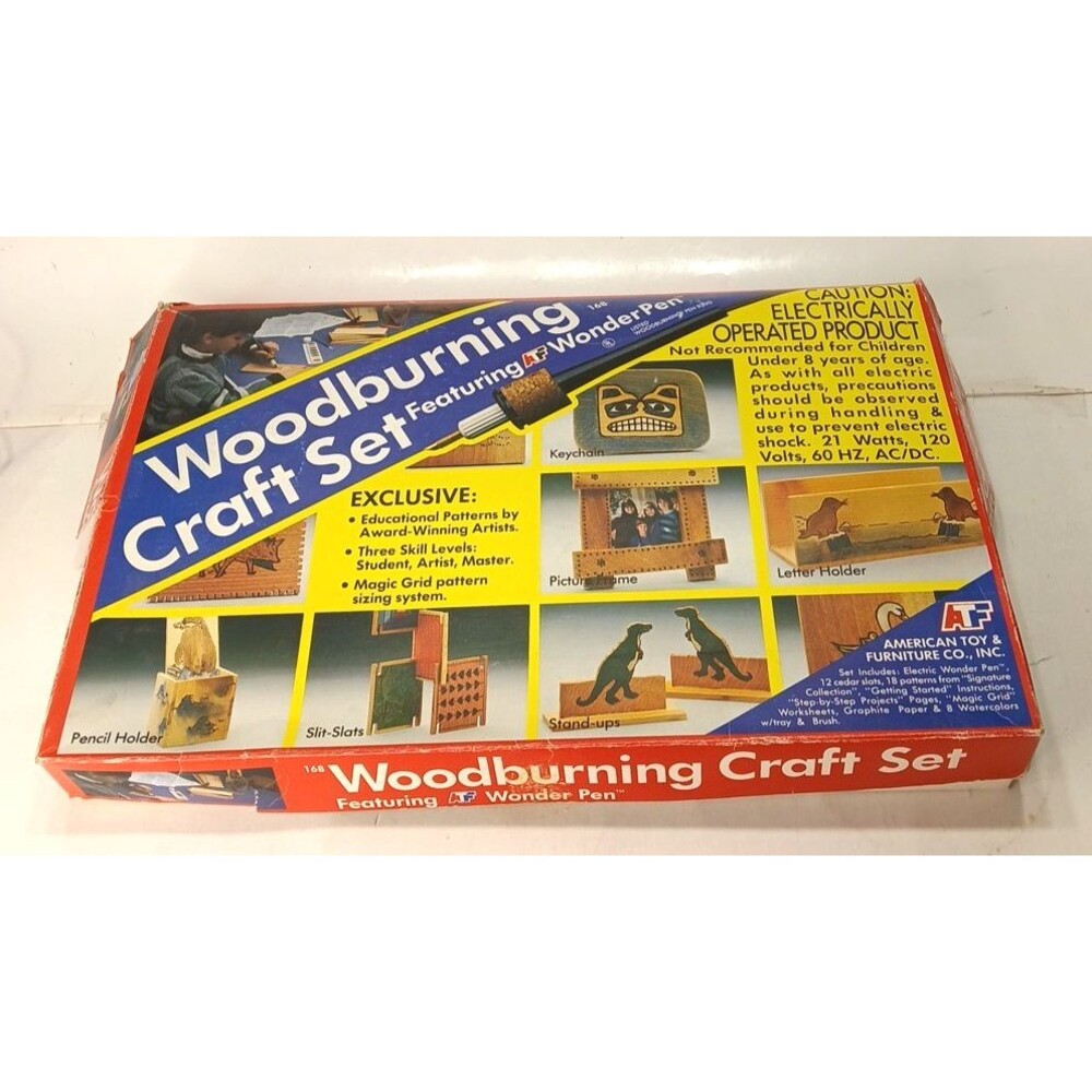 168 Woodburning Craft Set Featuring ATF Wonder Pen Vintage 1987 Extra Pen Tips